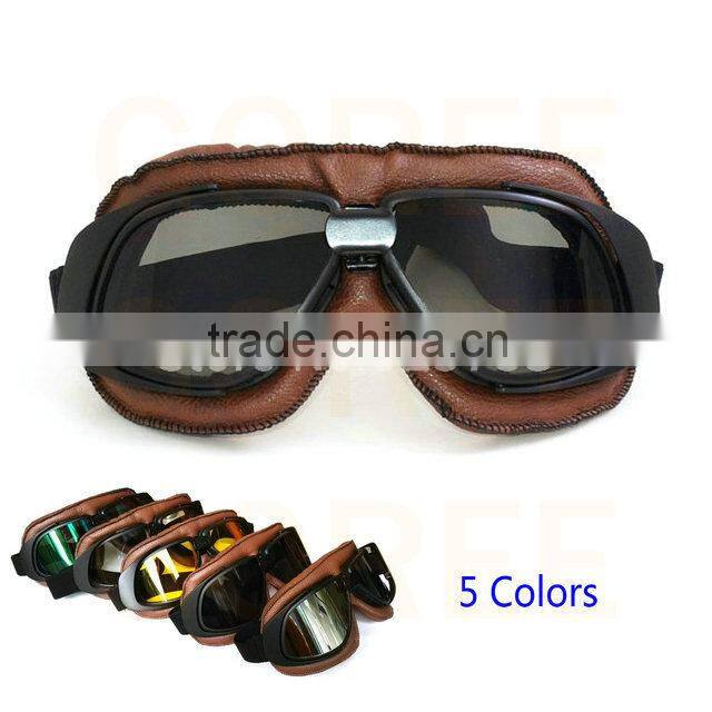 Motocross Goggles Sunglasses Aviator Pilot Cruiser Scooter ATV Goggle 5 lens