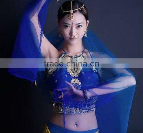 Aqua blue epoxy crystal navel ring female body piercing jewelry