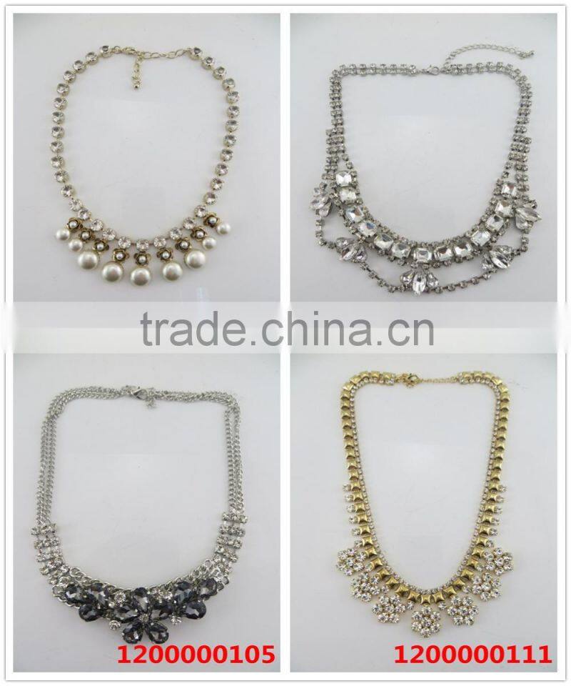 Fashion artistic rose gold teardrop crystal stone pendant necklace