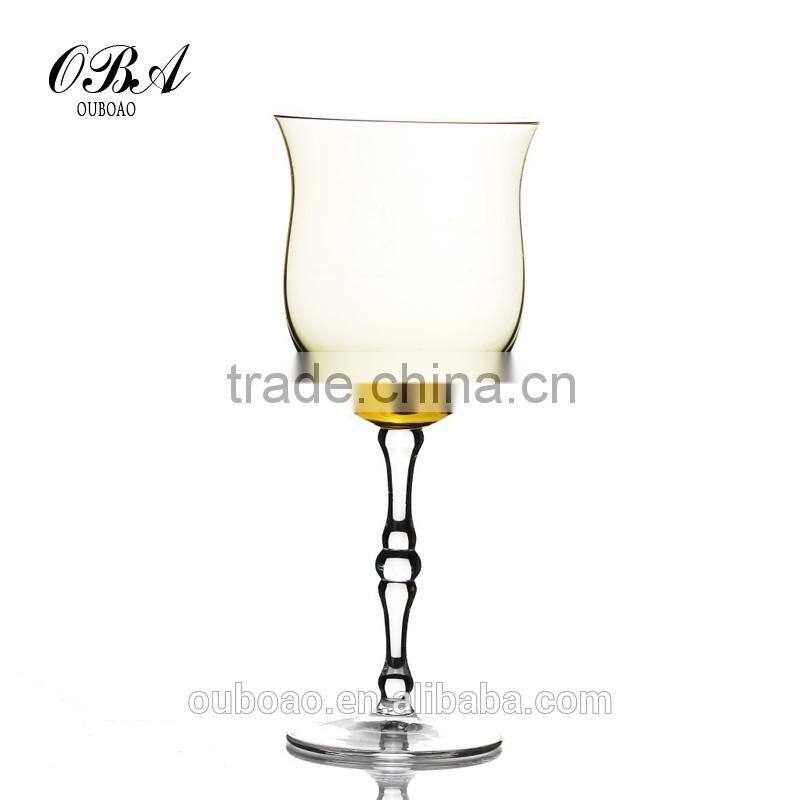 Handblown colour tulip white wine glass champagne glass for wedding table decoration