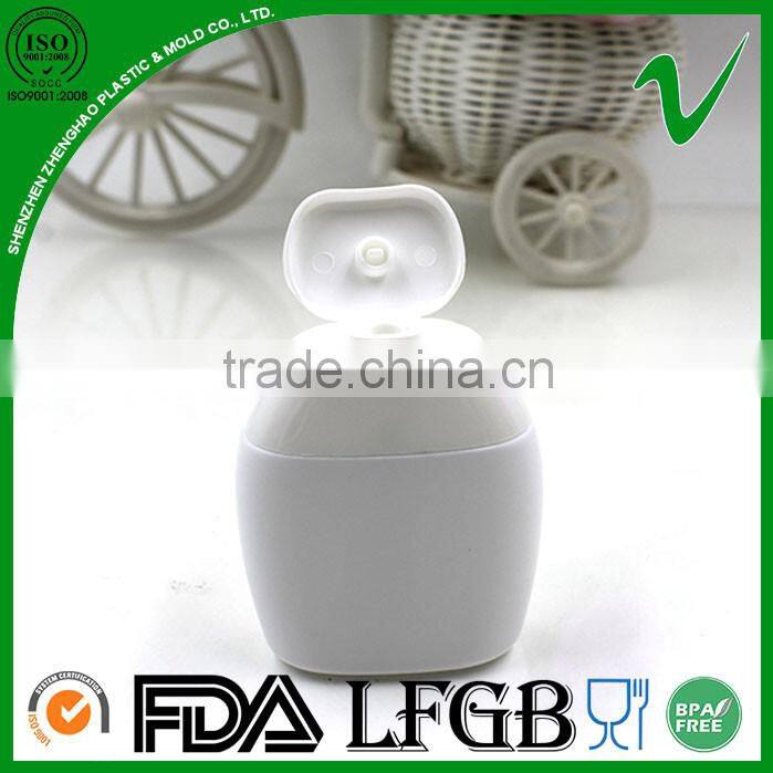 flat hot sale food grade HDPE 40ml bottle with flip top cap