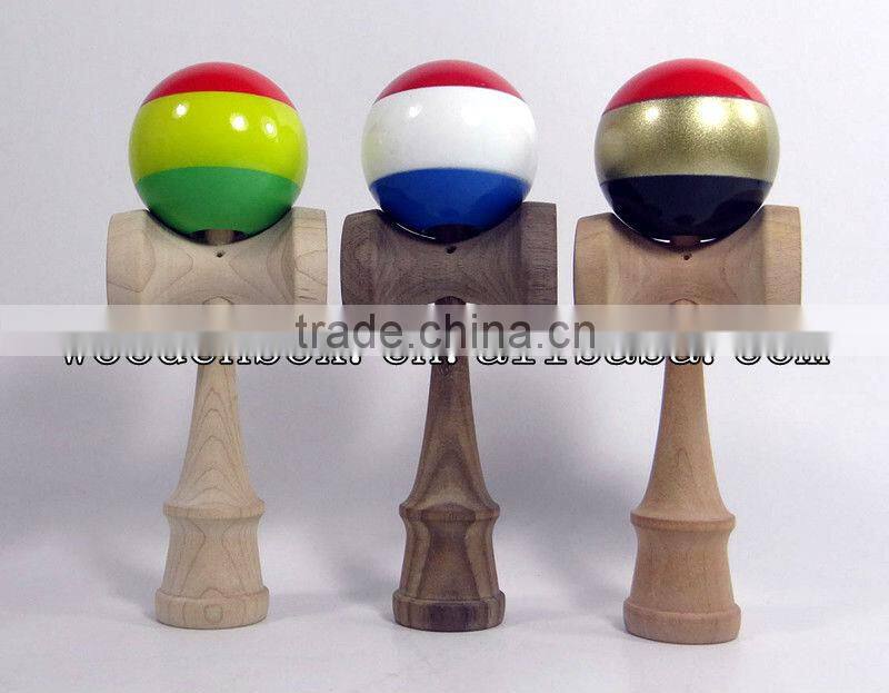 Wholesale 2014 Wood Kendama Toy With Colorful Balls