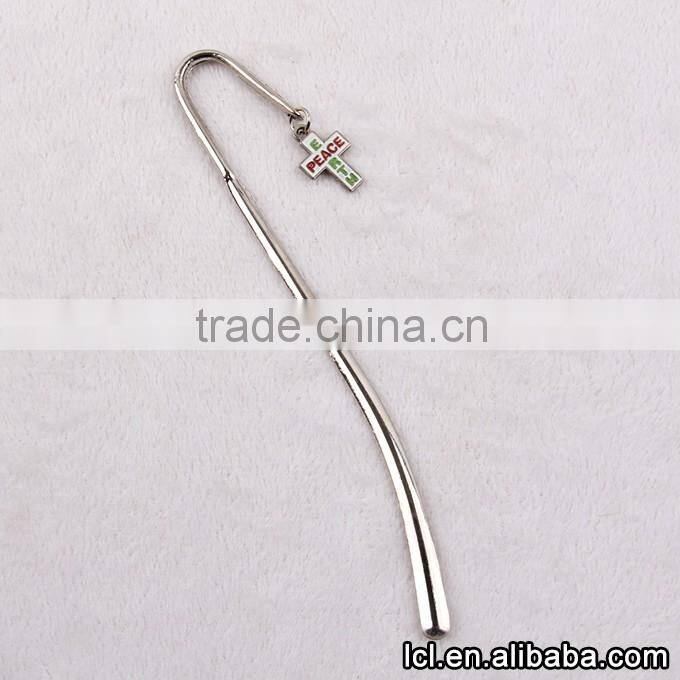 Cross pendant custom metal bookmarks wholesale, low price metal bookmarks for books