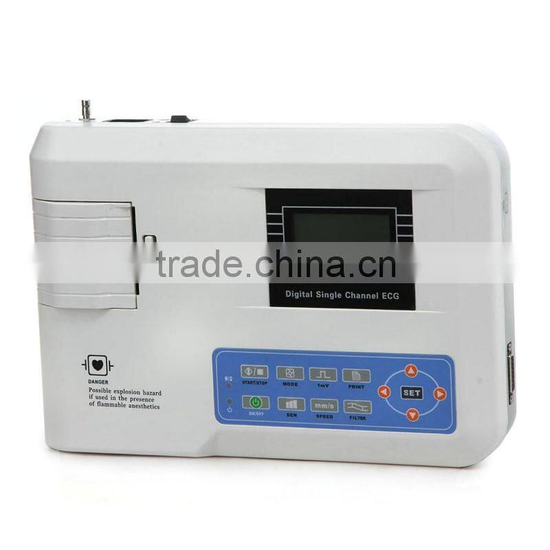 CE portable 12 Leads one channel ECG machine electrocardiograph
