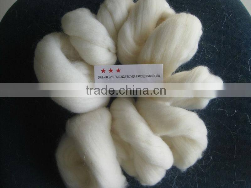 HOT!!!good quality merino wool top with shrink-resistant/superwash treatment 22.5MIC, 80MM, natural white color.