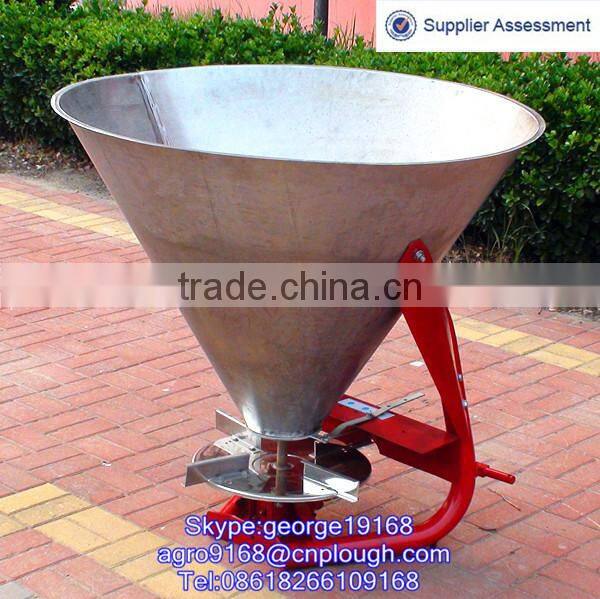 Tractor 3-PT linkage stainless cone bucket fertilizer spreader machine