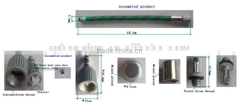 pump parts , pump connector for A/V or E/V or F/V, bicycle pump hose, schrader screw and presta screw