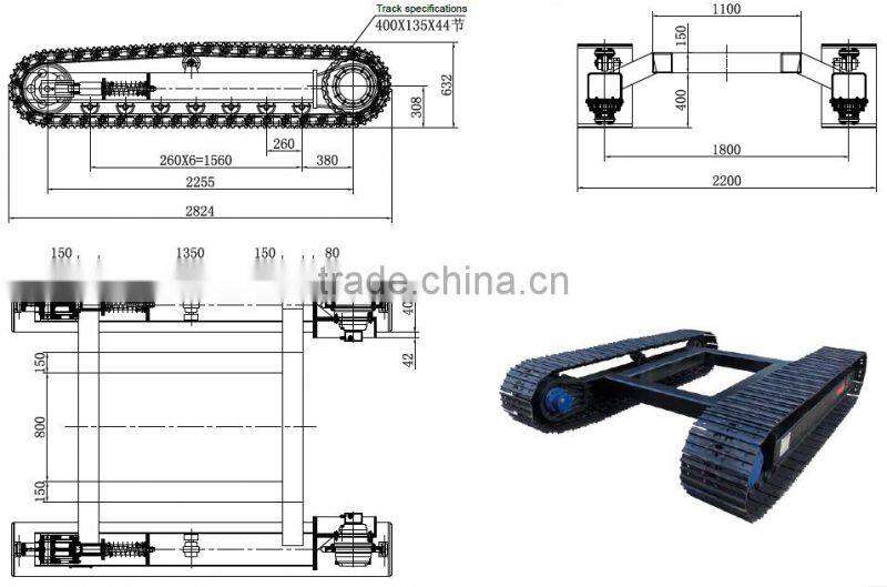 8 ton steel track chassis