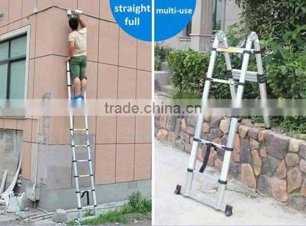 2x5 steps 3.2m EN131 extension telescopic aluminum ladder portable ladder