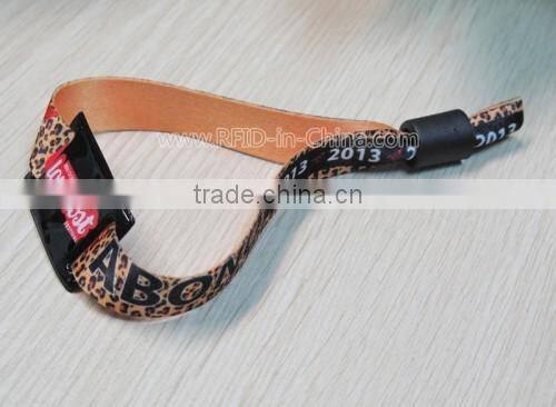 RFID Cheap Event Wristbands for Festival Event Fabric with Slide Lock