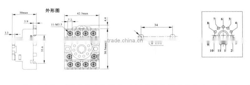 HEIGHT Hot Sale PF113A Relay Socket / 12pin Relay Socket/General relay socket with High Quality Factory Price