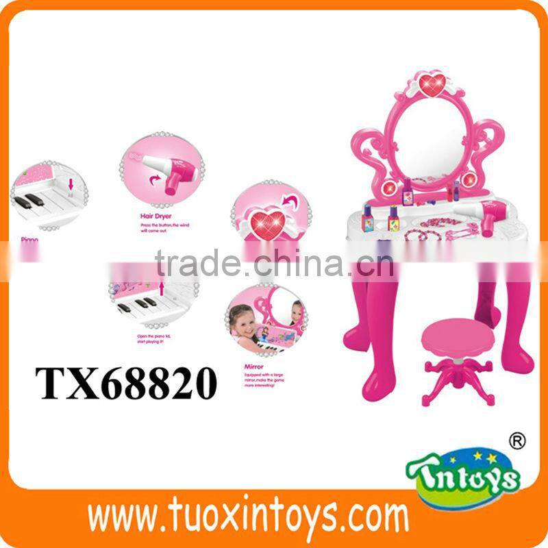 kids plastic model children dressing table with chair