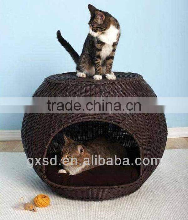 S&D Newest excellent quality factory price Happy Lives rattan pet house wholesale
