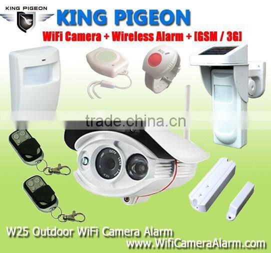 King pigeon Wireless Outdoor WiFi Camera Alarm +GSM/3G home alarm system
