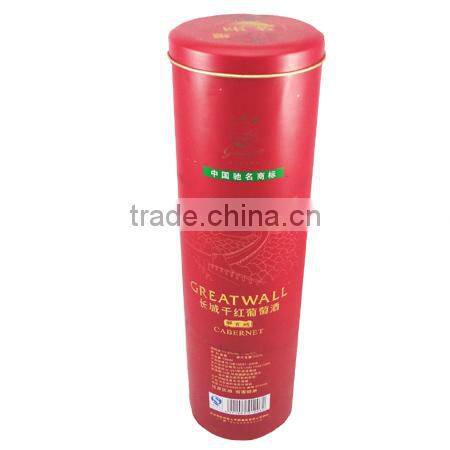 hot sale empty round tin boxes for wine