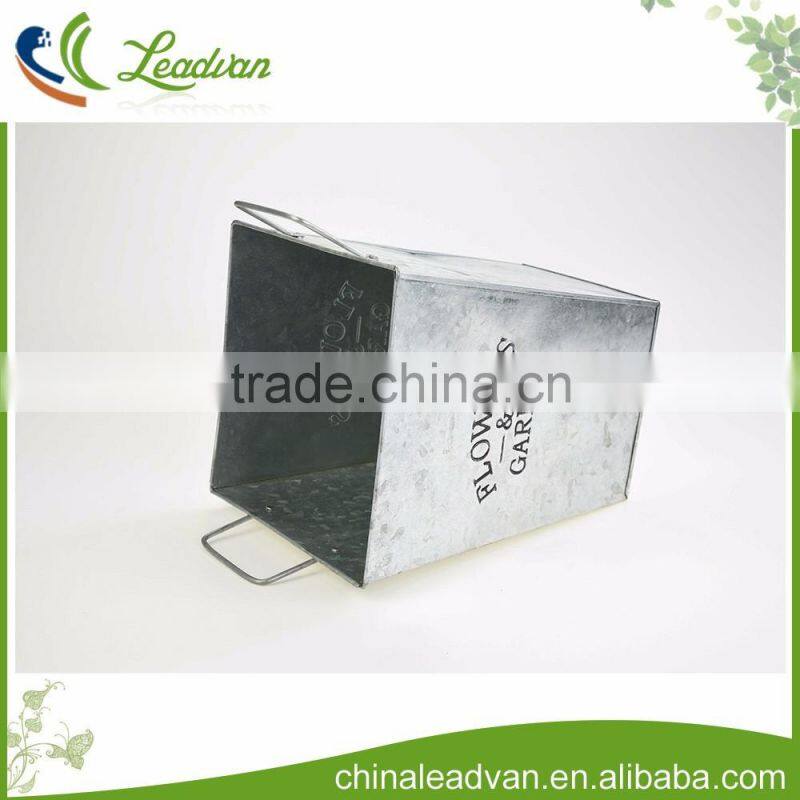 factory top selling home goods hammered metal large outdoor garden tall square planters with hole