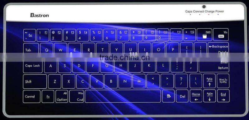 New Transparent Super Thin Glass Touch LED Backlit Universal Wired Keyboard For Windows/IOS/Android/OSX With Gesture Function