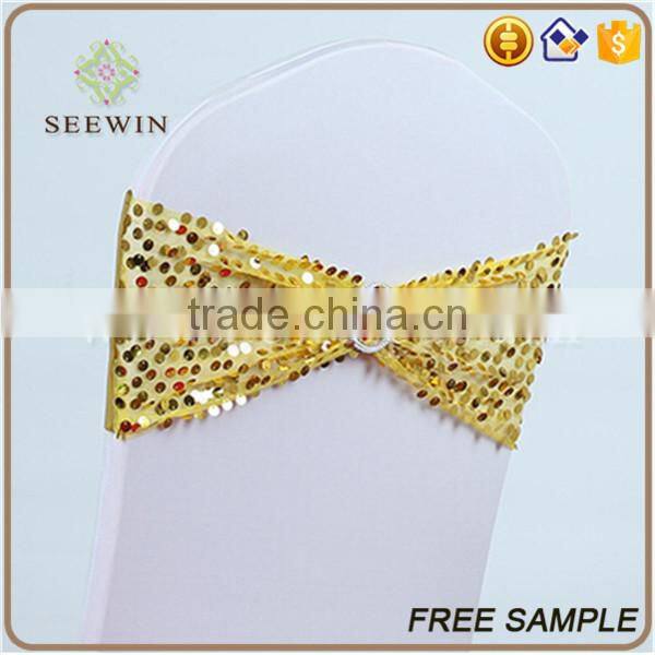 good sale spandex chair sash with satin bow tie