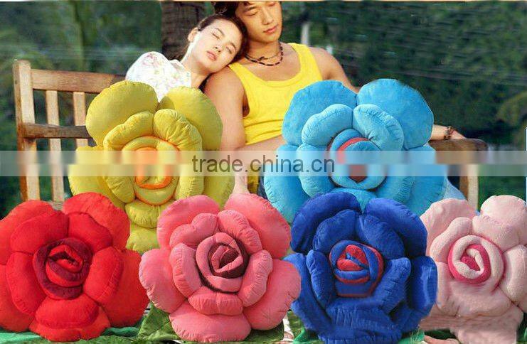 Supply fashion cute plush rose cushion stock small order