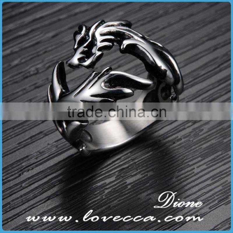 Personalized Ring 316 Stainless Steel Retro Jewellery Casting Dragon Ring for Men