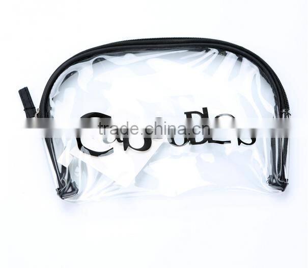 Transparent PVC Shell Shape Fashion Clear Cosmetic Bags With Metal Zipper