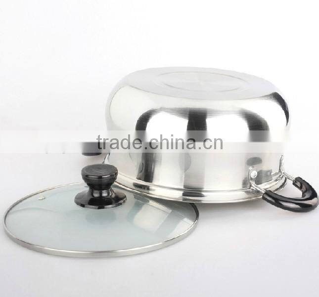 Stainless steel kitchen casserole with bakelite handle