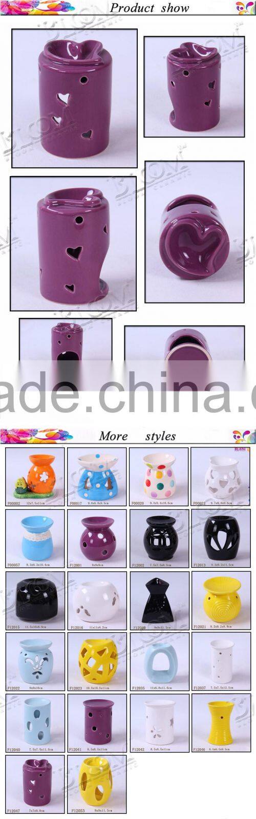 wholesale ceramic oil burners for heart shape desgin