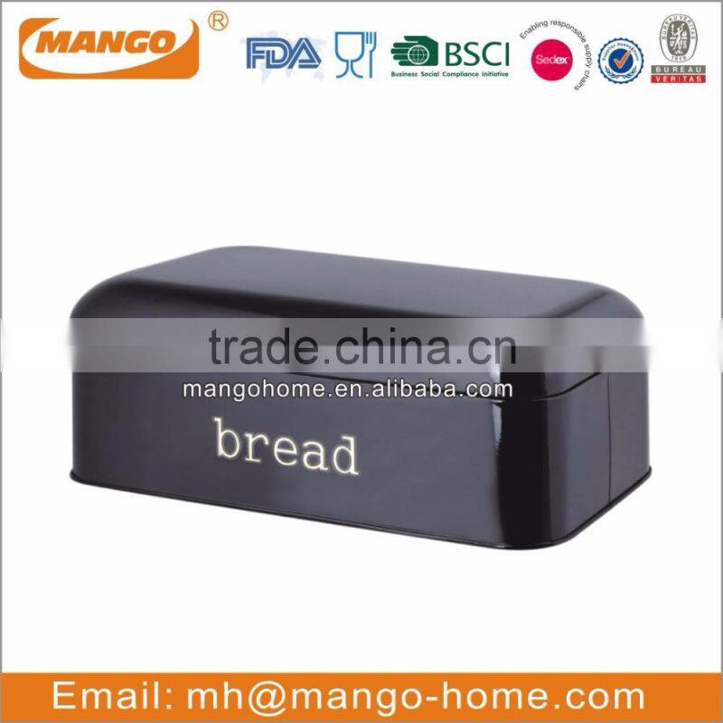 Black Powder Coating Metal black Bread Bin