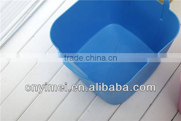 ,plastic bucket plastic laundry basket,storage PE basket with handle