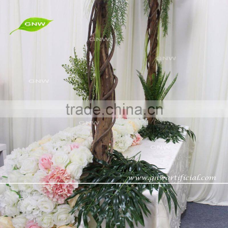 GNW FLW161018 Good Quality cheap blue rose and Hydrangea wedding flower arch