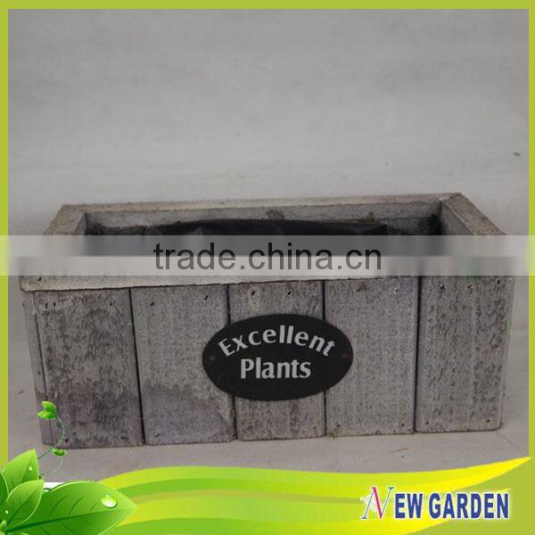 Eco-friendly Retangle Wooden planter ,Handmade Slat Wood Basket