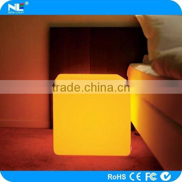 High quality make LED decorative lighted cube furniture / plastic LED rgb cube light chair