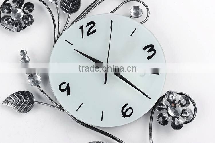 flower vintage metal wall clock GZH110 home accessories