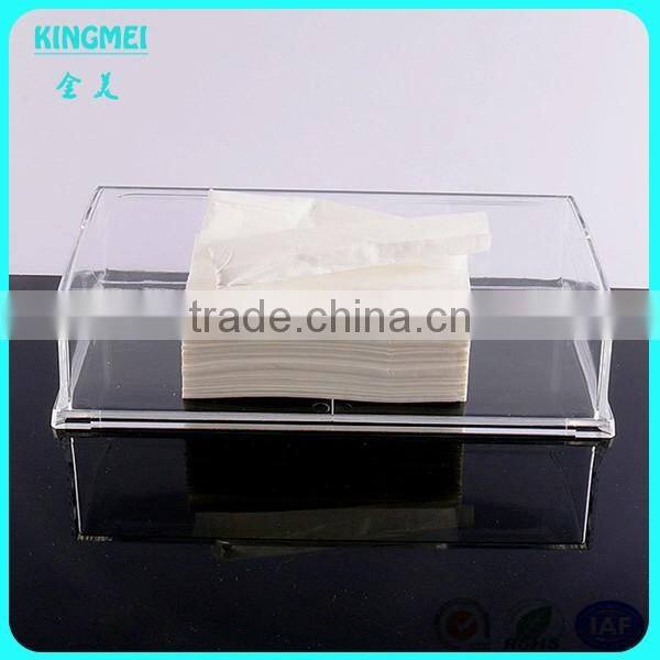 Unique style acrylic organizer tissue acrylic boxes napkin display stand for tissue