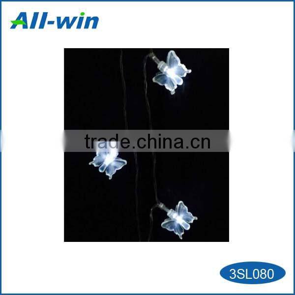 cyrstalline butterfly-shaped LED solar light, attractive LED light with solar panel Holiday Lamp Fairy Lights