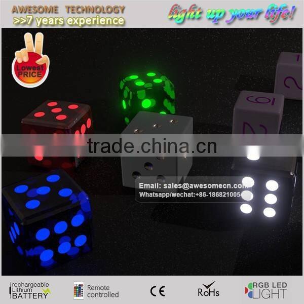 led light up plastic dice stool / stylish casino dice stool