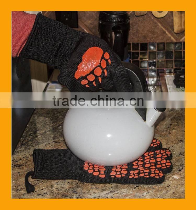 932F Extreme Temperature Heat and Flame Resistant Gloves for BBQ, Grill, Oven, Cooking, Fireplace etc