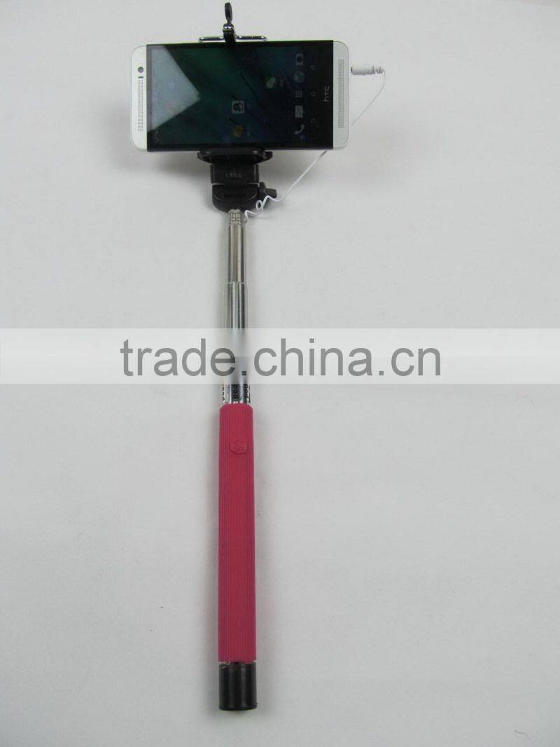 Extendable Selfie Handheld Stick Monopod with Adjustablee Holder and With Cable Remote Shutter for iphone and Android Phones