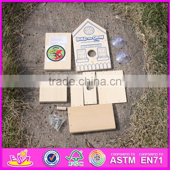 2016 new fashion funny children wooden bird house W03B049