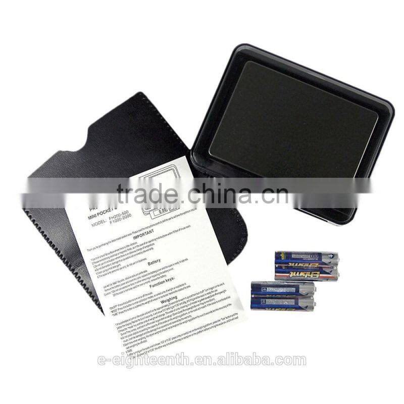 2016 Hot sale new arrival Pocket Mini Digital LCD Display Gold Jewellery Weighing Scales 2kg