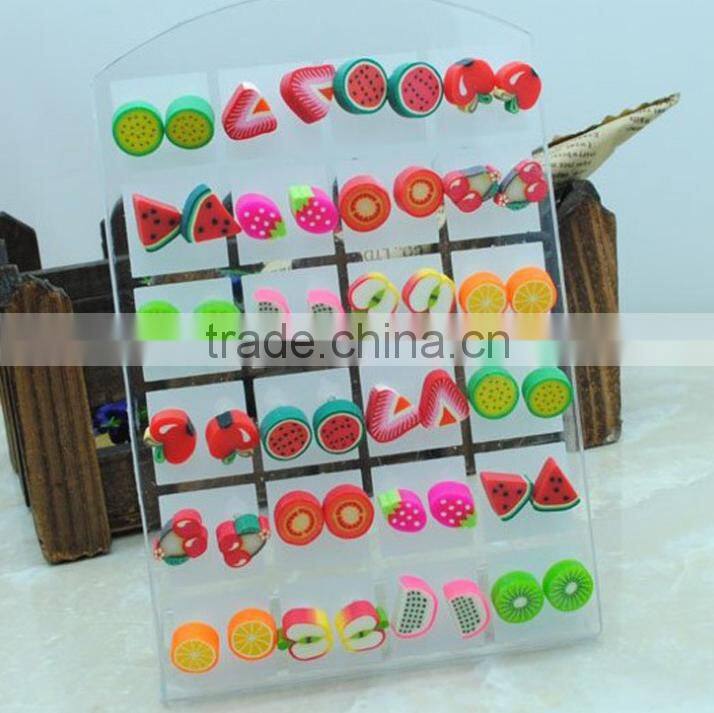 fashion New Design Fruits Earring Designs for Women,Kids polymer clay Earrings Fashion