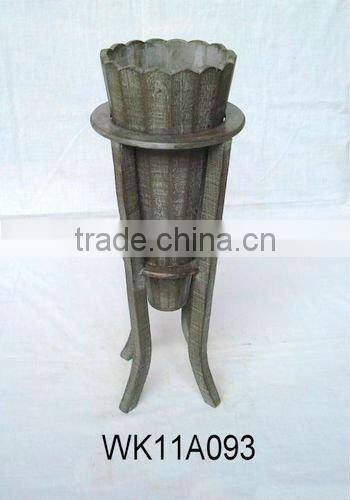 Bamboo flower pot, wooden flower pot.