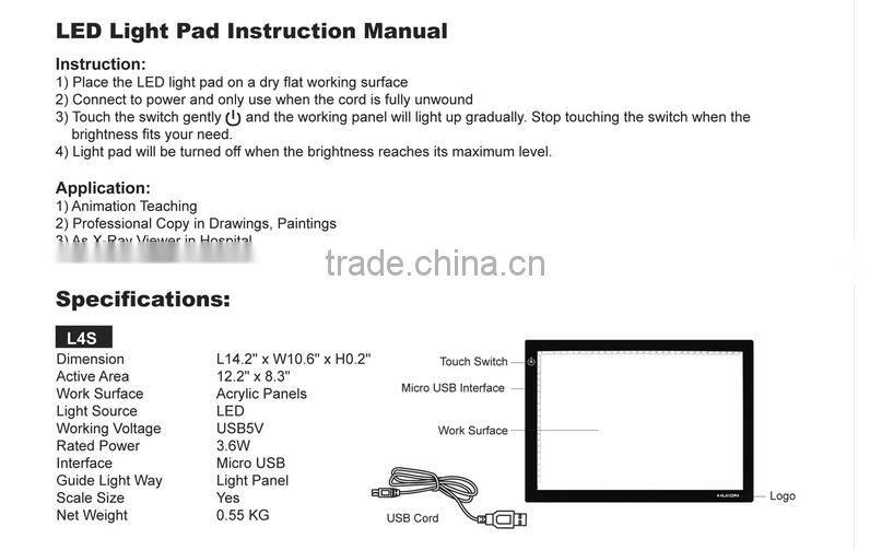 Slim Huion led light pad tracing light box A3