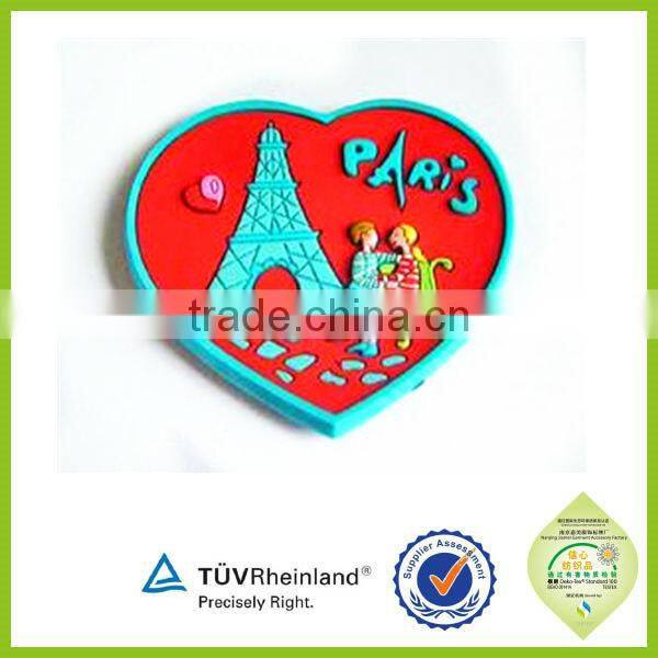Custom made soft pvc small flat round colored refrigerator magnet