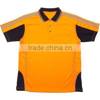 Custom made yellow hi vis polo shirt (short sleeve) china manufacturing with high quality made in china