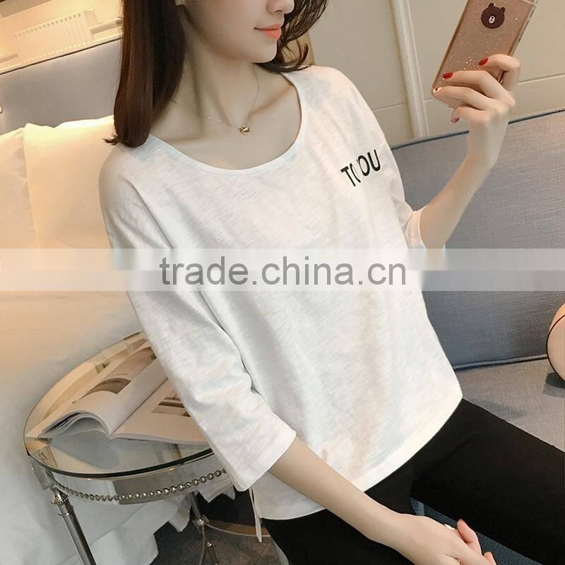 Latest Design Lady T-Shirt 100% Cotton Women Round Neck Design T-Shirt