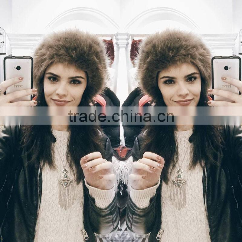 2016 new winter hat Wholesale Women Lei feng cap Russia faux fur hat