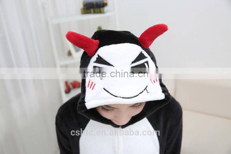 flannel cartoon adult animal jumpsuit animal pajamas jumpsuit devil design