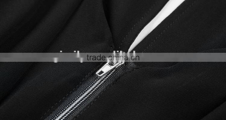 Hot sale black chiffon summer ladies fashion casual dress