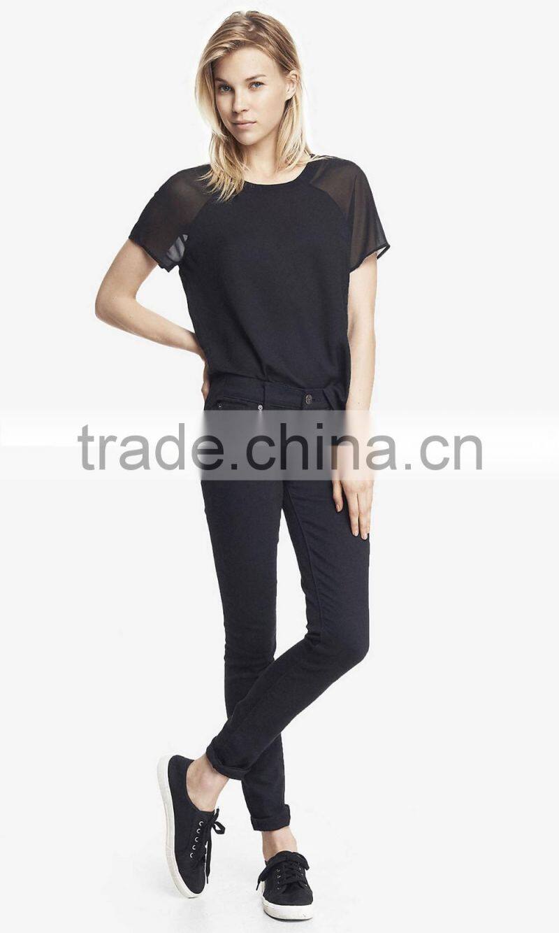 2016 latest jeans tops girls wholesale in bulk